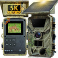 Solar Trail Camera, 5K 60MP WiFi Bluetooth Night Vision Game Camera | 5200mAh Battery, Rechargeable, 64GB SD Card