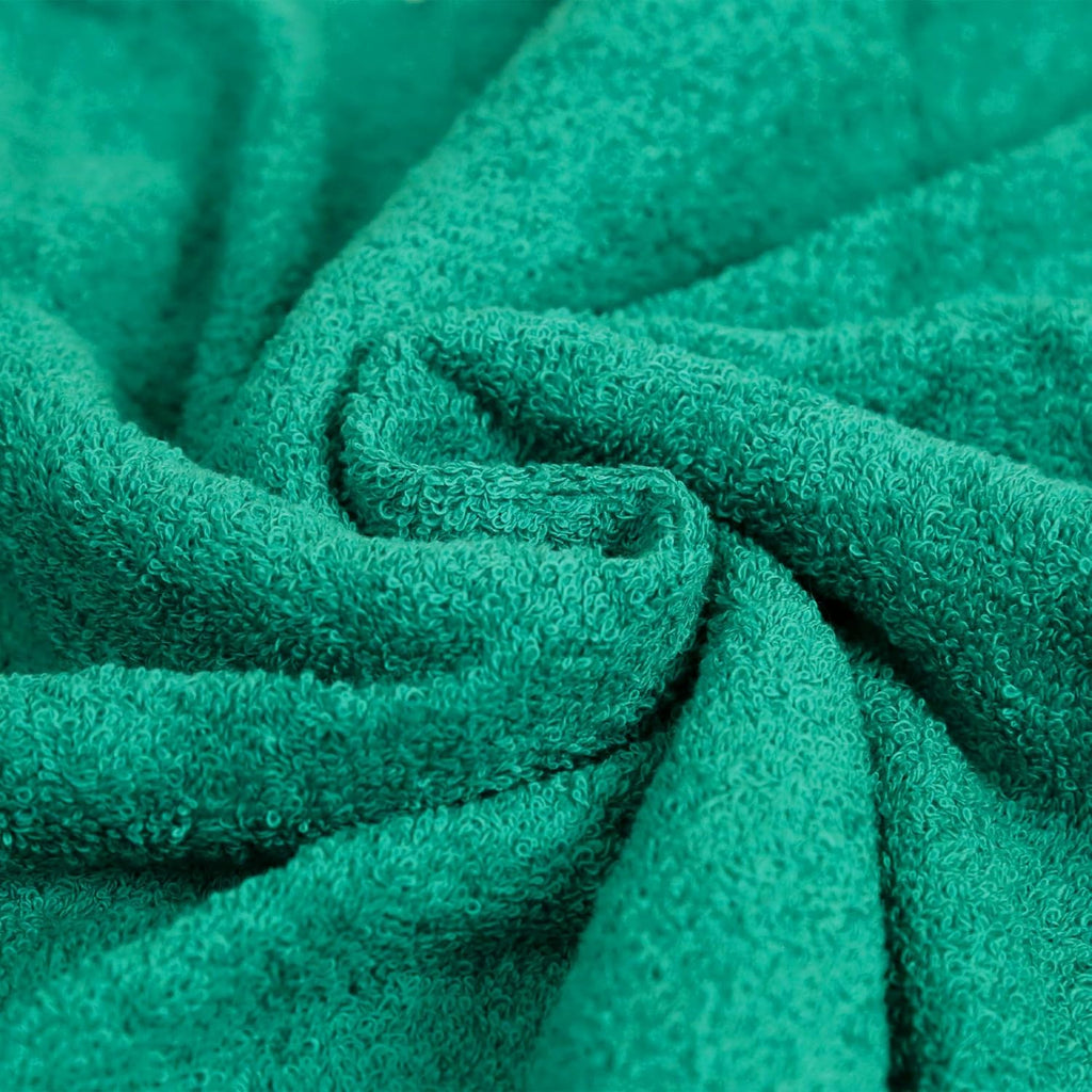 6-Piece Oversized Fade-Resistant Towel Set, 100% Cotton, Highly Absorbent, Soft, Teal, 2 Bath Towels, 2 Hand Towels