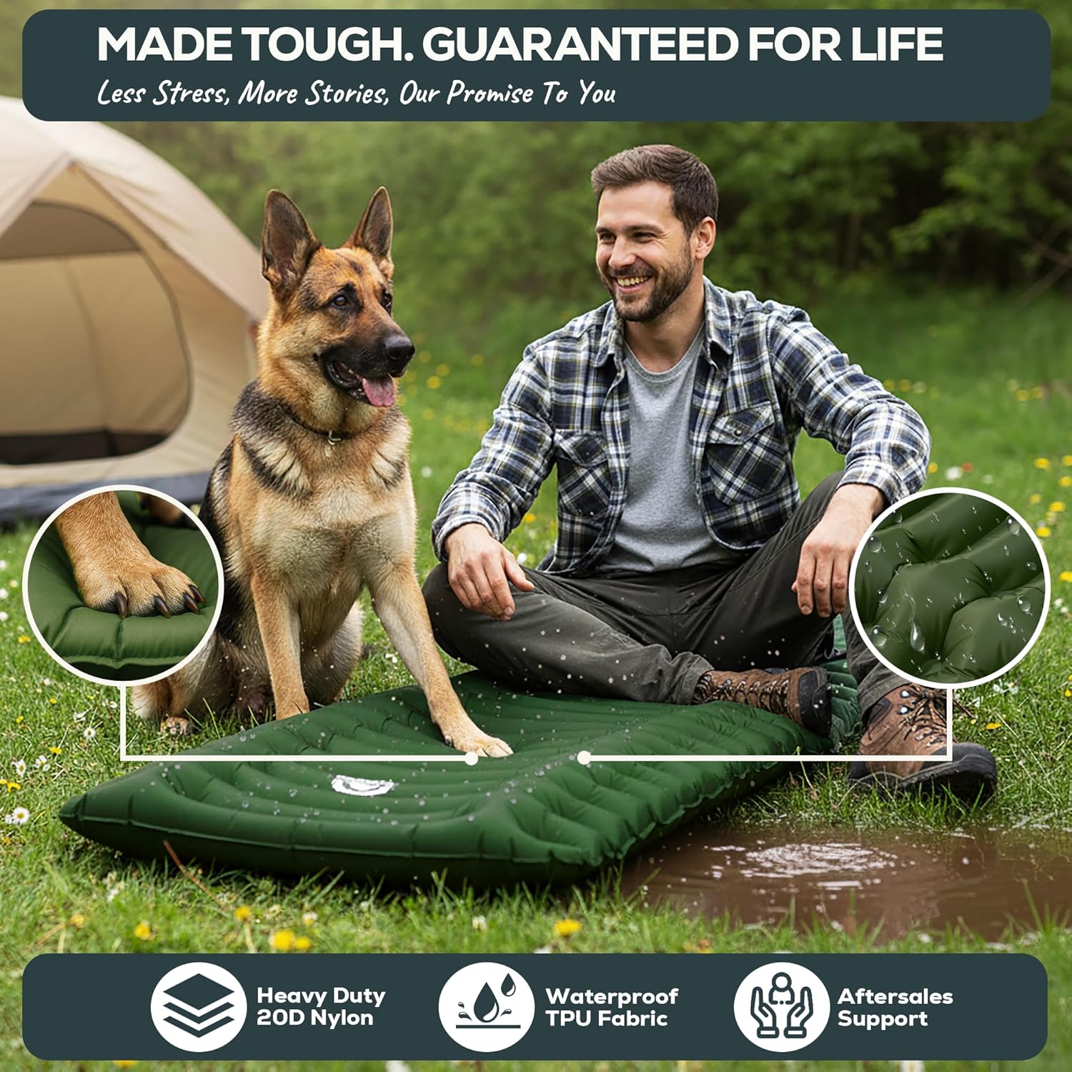 Ether 17.5oz Ultralight Camping Sleeping Pad – Backpacking Air Mattress – Camping Mattress Pad – Compact Inflatable