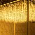 Icicle Christmas Lights, 16.4 FT 120 LEDs 8 Modes, Hanging Twinkle Connectable Memory Fairy Curtain String Lights for