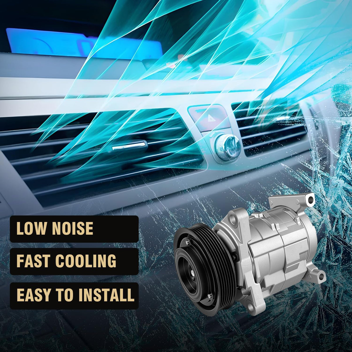 A/C Compressor with Clutch Fit for Grand Caravan 2002-2007, Town Country