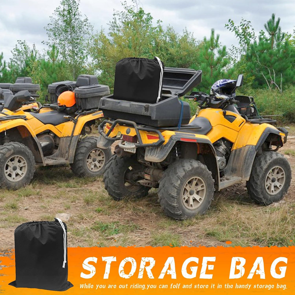 ATV Cover Waterproof 4 Wheeler Cover, Fits up to 57", Black | Outdoor Heavy Duty Oxford Quad Cover with Windproof Buckle