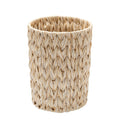 Small Wicker Trash Can, Trash Basket for Decor, Butter Milk | 2 Gallon Bathroom Waste Basket, Small Plastic Bathroom