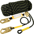 TRSMIMA Rope Harness Safety Lanyard：50ft Roofing Rope Fall Protection | Vertical Safety Harness Rope With Grab Snap