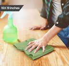 Kitchen Bar Mops, Pack of 12, 16x19 in, 100% Cotton, Green