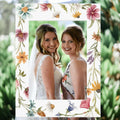 32 x 24 Inch Floral Photo Booth Frame Prop, DIY PVC Cutouts Photo Booth Selfie Frame for Bridal Shower, Wedding, Baby