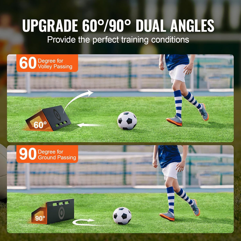 Soccer Rebounder Board, Portable Soccer Wall with 2 Angles Rebound, Foldable HDPE Kickback Rebound Board, Soccer