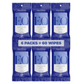 Hand Sanitizer Wipes, 10 Wipes (Pack of 6), French Lavender, Sugarcane Derived Alcohol with Essential Oils, TSA friendly