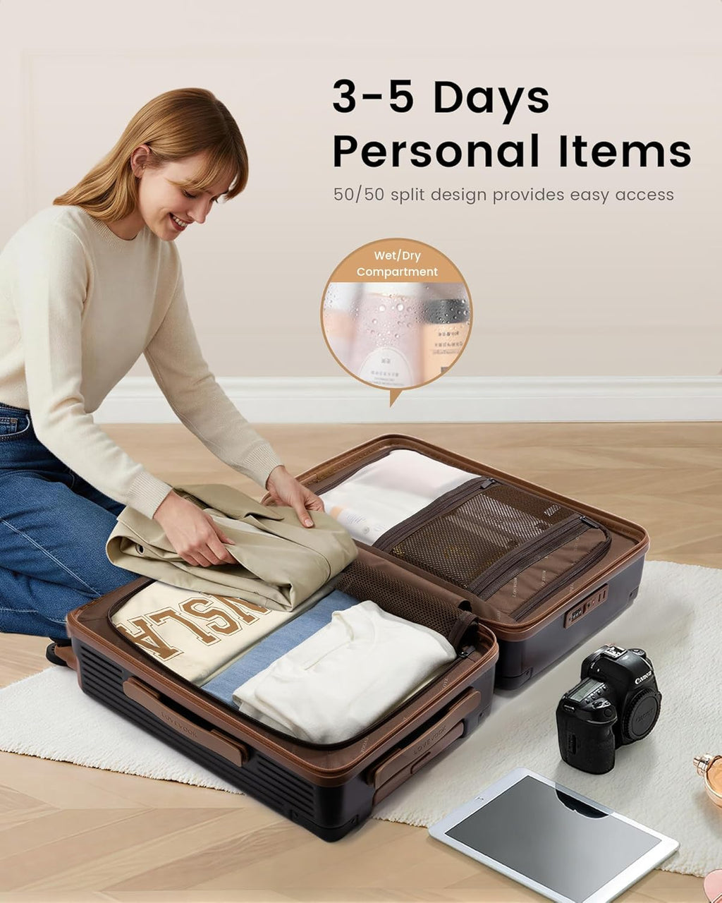 Carry On Luggage 22x14x9 Airline Approved, 20 Inch Hard Shell Suitcases with Spinner Wheels, PC Hardside Small Carry