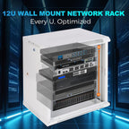 12U Rack, 17.7 Inch Depth Server Rack Network Cabinet for Home Lab