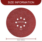 9 inch Sanding Discs 100 Grit 8 Holes Hook and Loop Sandpaper for Drywall Sander 60Pack