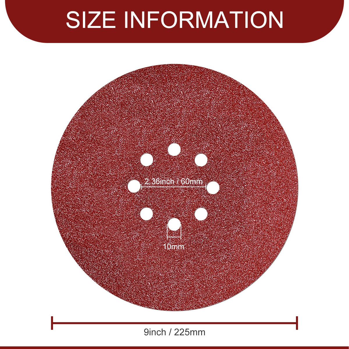 9 inch Sanding Discs 100 Grit 8 Holes Hook and Loop Sandpaper for Drywall Sander 60Pack