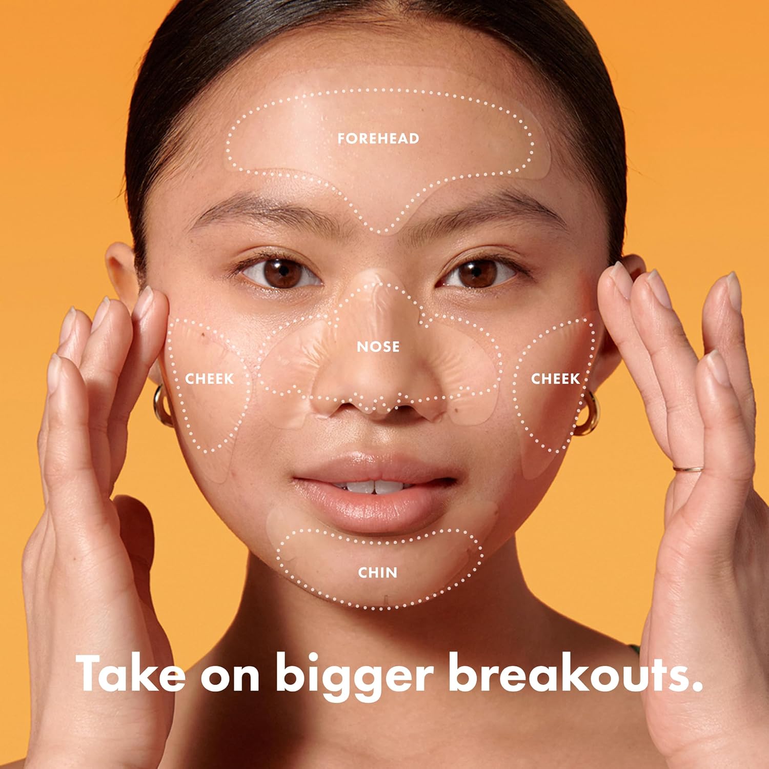Hero Cosmetics Face XL Hydrocolloid Face Mask for Acne, 5 Ct | 1 Complete Set for Nose, Chin, Forehead & Cheeks;