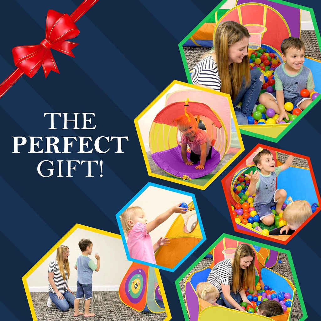 Gift for Toddler Boys & Girls, Ball Pit, Play Tent and Tunnels for Kids, Best Birthday Gift for 3 4 5 Year Old Pop Up