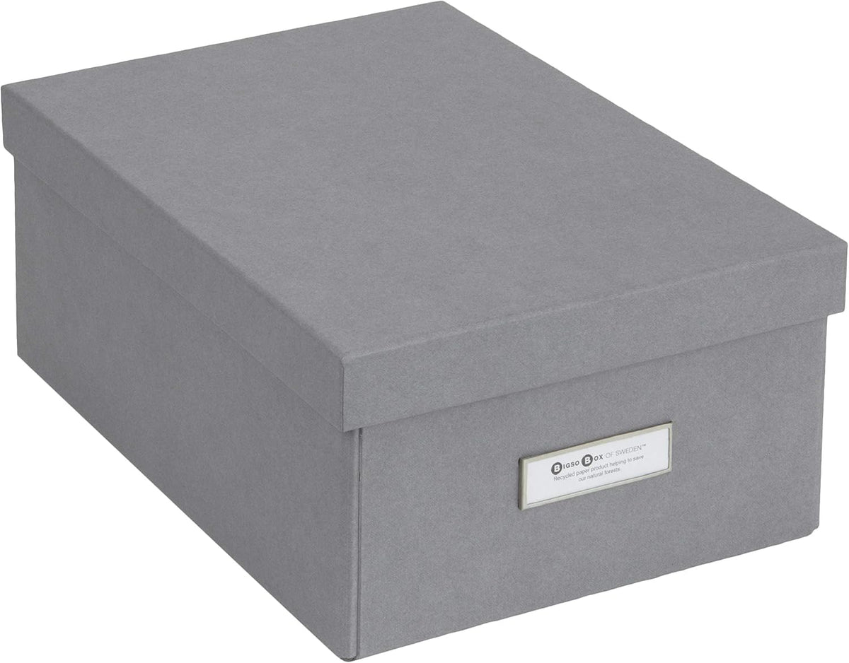 Bigso Karin Collapsible Storage Box - Photo Storage Box with Labelframe for Easy Identification - Simple Assembly