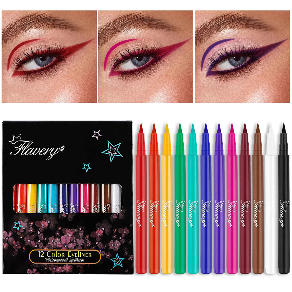 12 Colors Matte Liquid Eyeliner Set for Women