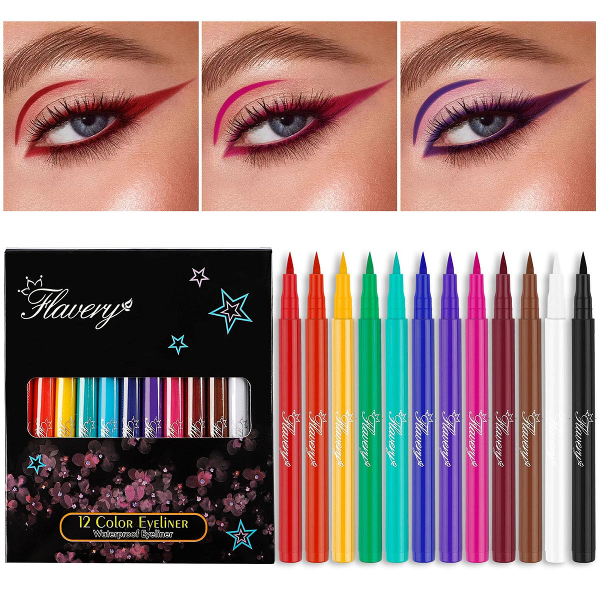 12 Colors Matte Liquid Eyeliner Set for Women