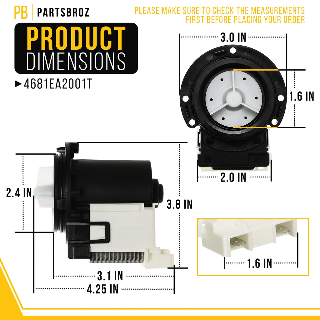 Washer Drain Pump for LG WM3370HRA