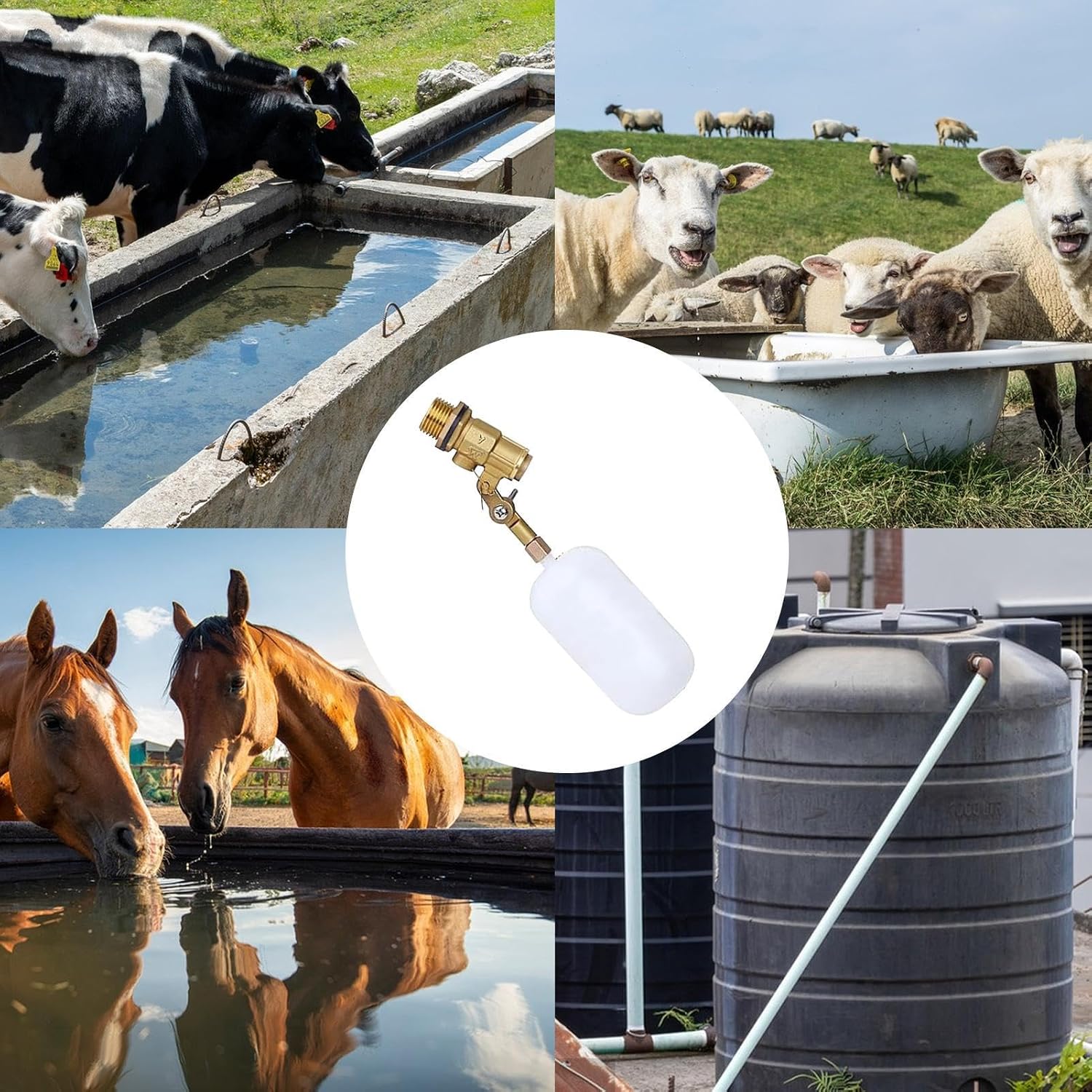 Float Valves Automatic Fill Water Level Control | Float Ball Valve for Garden Pool Fountain Pastures Stables Sheep Pens