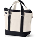 Zip Canvas Tote Large Regular Handle Natural/Black
