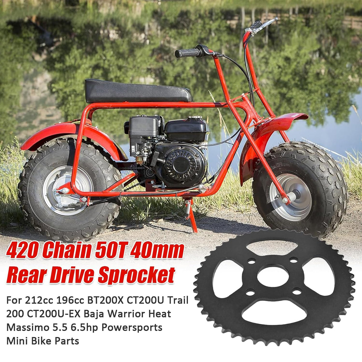 40/41/420 Chain 50T 40mm Rear Drive Sprocket