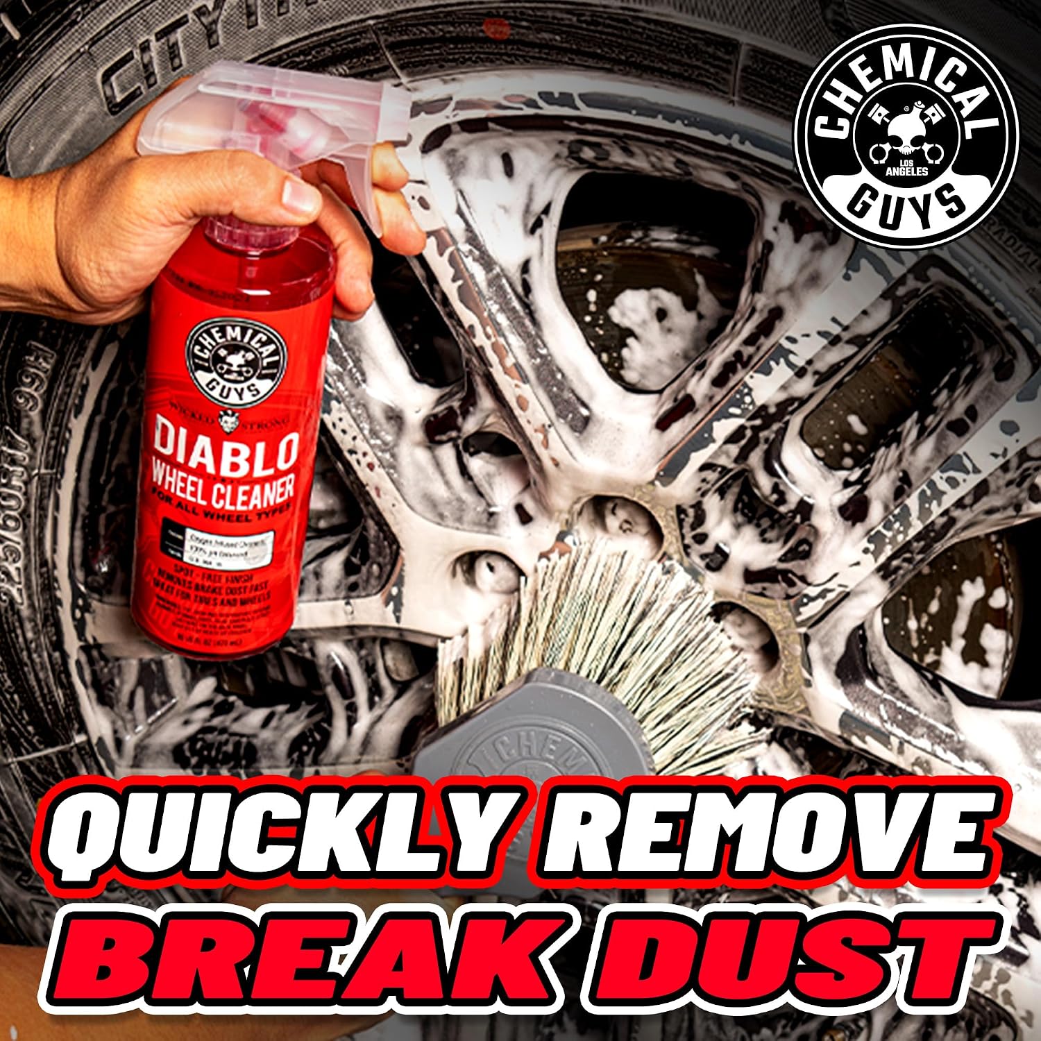 Diablo Brake Dust & Wheel Cleaner Spray for Rims, 2 x 16 oz | pH-balanced spray lifts brake dust and road grime from