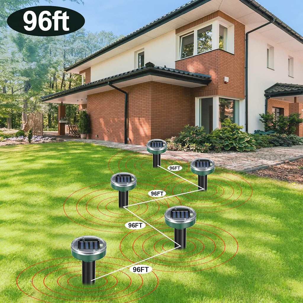 Mole Repellent Solar Powered 10 Pack Snake Repellent Ultrasonic, Groundhog Repeller,Gopher Repeller Sonic Mole