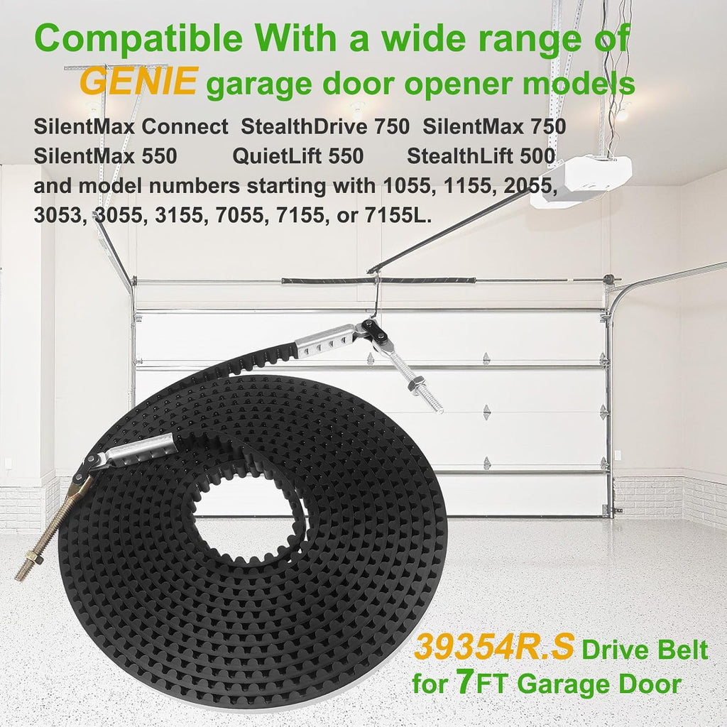 39354R.S Belt 223.7" Stable for 7 FT Genie Garage Door Opener 7055, 3055, 3053, 2055, 7155, SilentMax 550/750