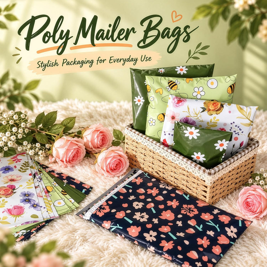 Poly Mailers 10x13 Inch, 100 Count, Assorted Prints, Self Seal