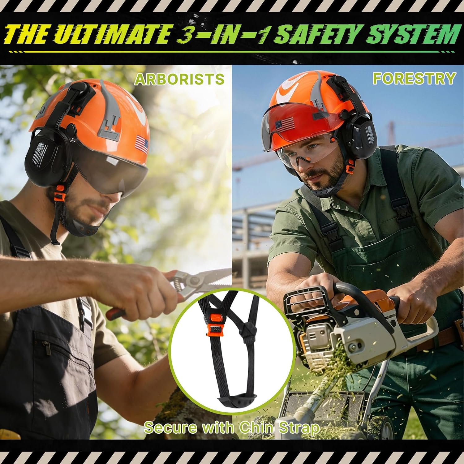 Hard Hat with Dual Visor and Hearing Protection-OSHA Approved Construction Hard Hats with Visor Sunglasses Earmuffs