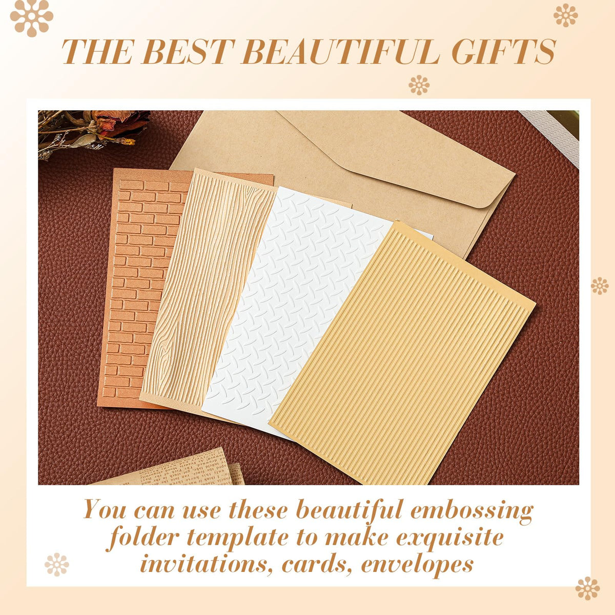 8 Pcs Embossing Folders for Card Making, Vintage Style