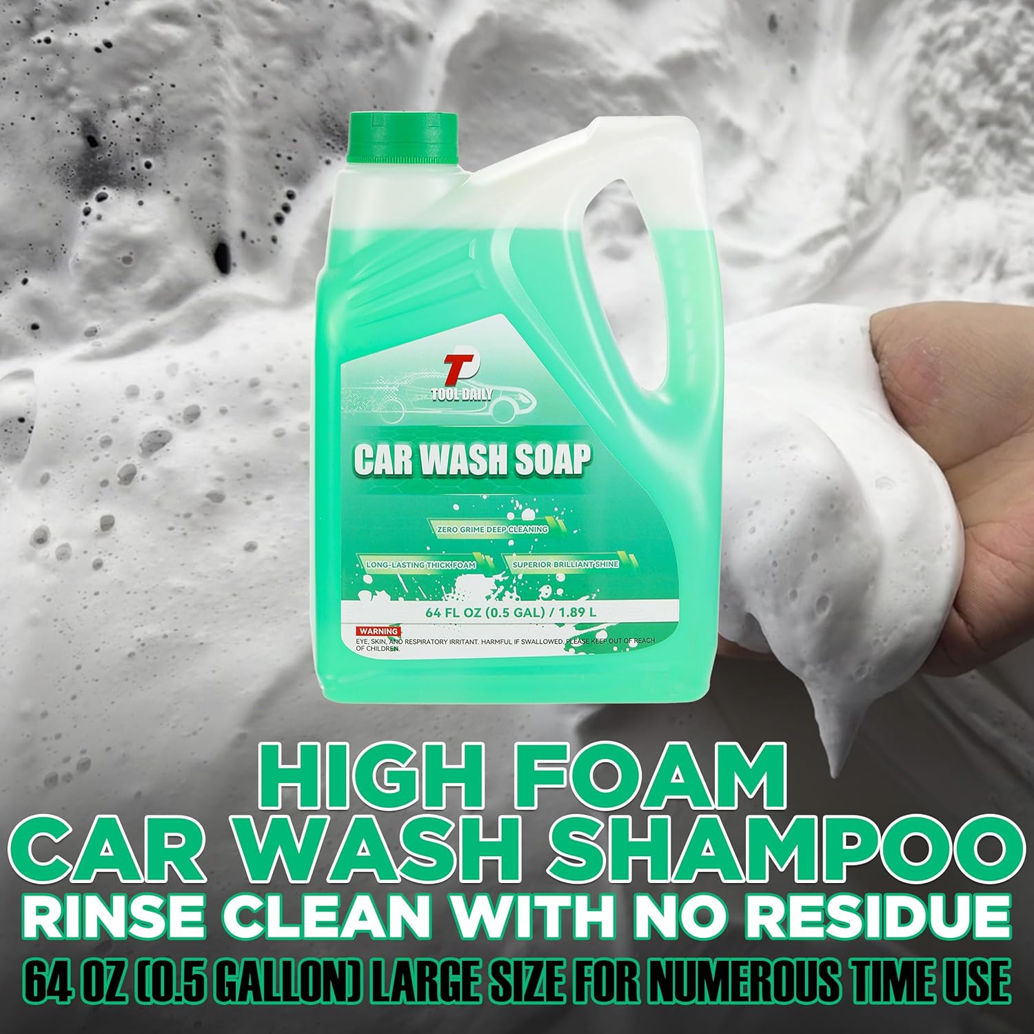 Short Pressure Washer Gun with Foam Cannon, Car Wash Soap 64 Oz | 5 Power Washer Nozzle Tips, 1/4 Inch Quick Connect