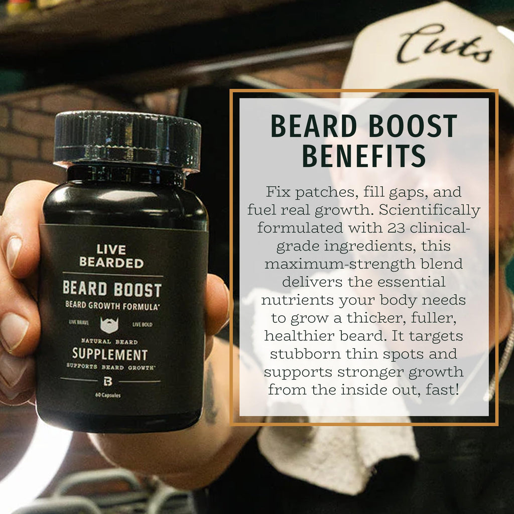 Beard Boost Beard Growth Vitamins for Men, 90-Day Supply