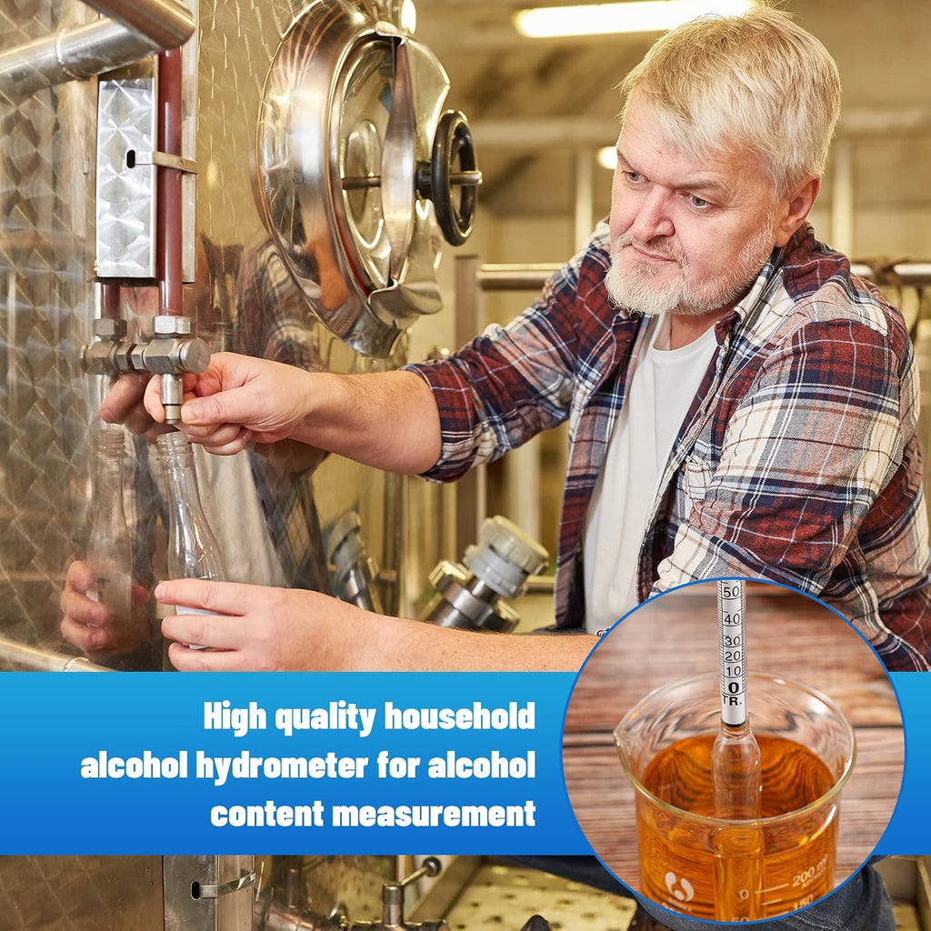 2 Pcs Hydrometer Alcohol 0-200 Proof and 0-100 Tralle | Alcohol Proof Percent Tester for Moonshine Still Liquor