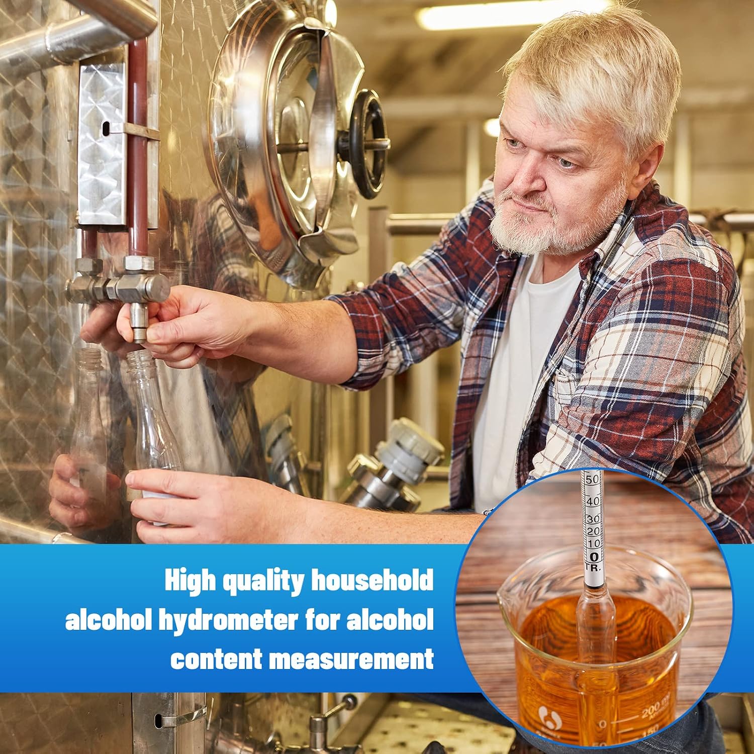 2 Pcs Hydrometer Alcohol 0-200 Proof and 0-100 Tralle | Alcohol Proof Percent Tester for Moonshine Still Liquor