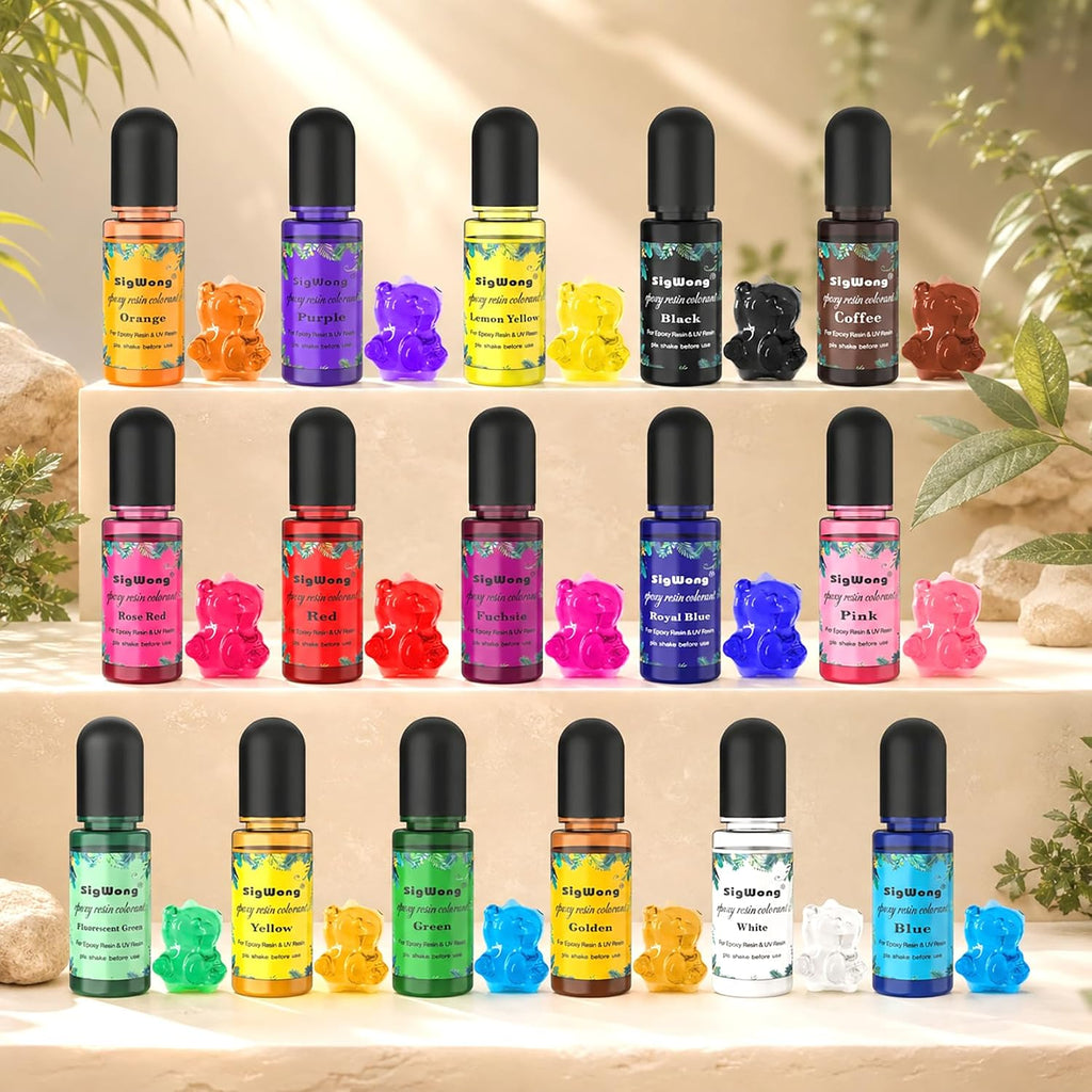 Epoxy Resin Pigment - 16 Colors Translucent Resin Colorant, Highly Concentrated Resin Dye for DIY Jewelry Making, AB