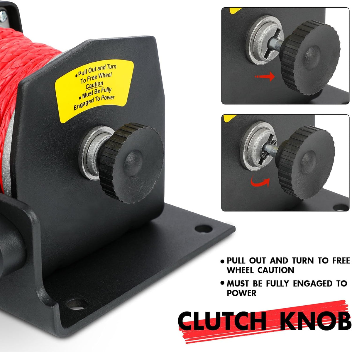2500lbs Electric Winch 12V Synthetic Rope Nylon Towing Winches for ATV UTV Boat Trailer