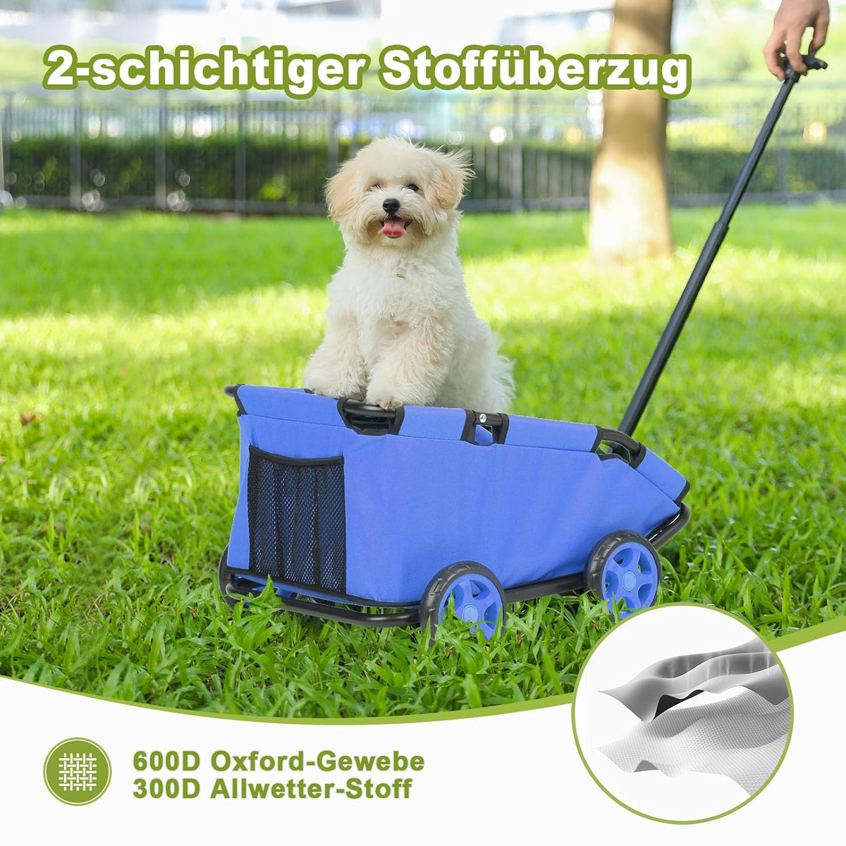 Mini Dog Strollers for Mini Pets, Foldable Multifunctional Shopping Carts with Extendable Pull Handle, Doggie Wagon