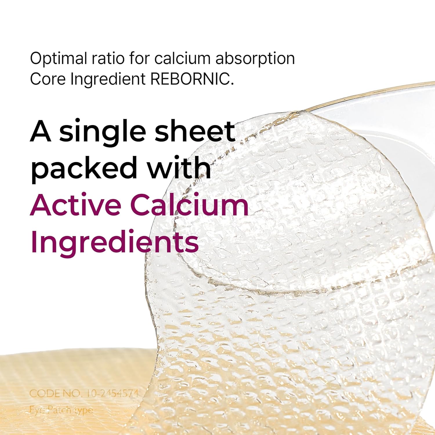 Calcium Volume Under Eye Patches for Puffy Eyes & Dark Circles, Hydrogel Eye Mask for Wrinkles, Fine Lines & Sagging