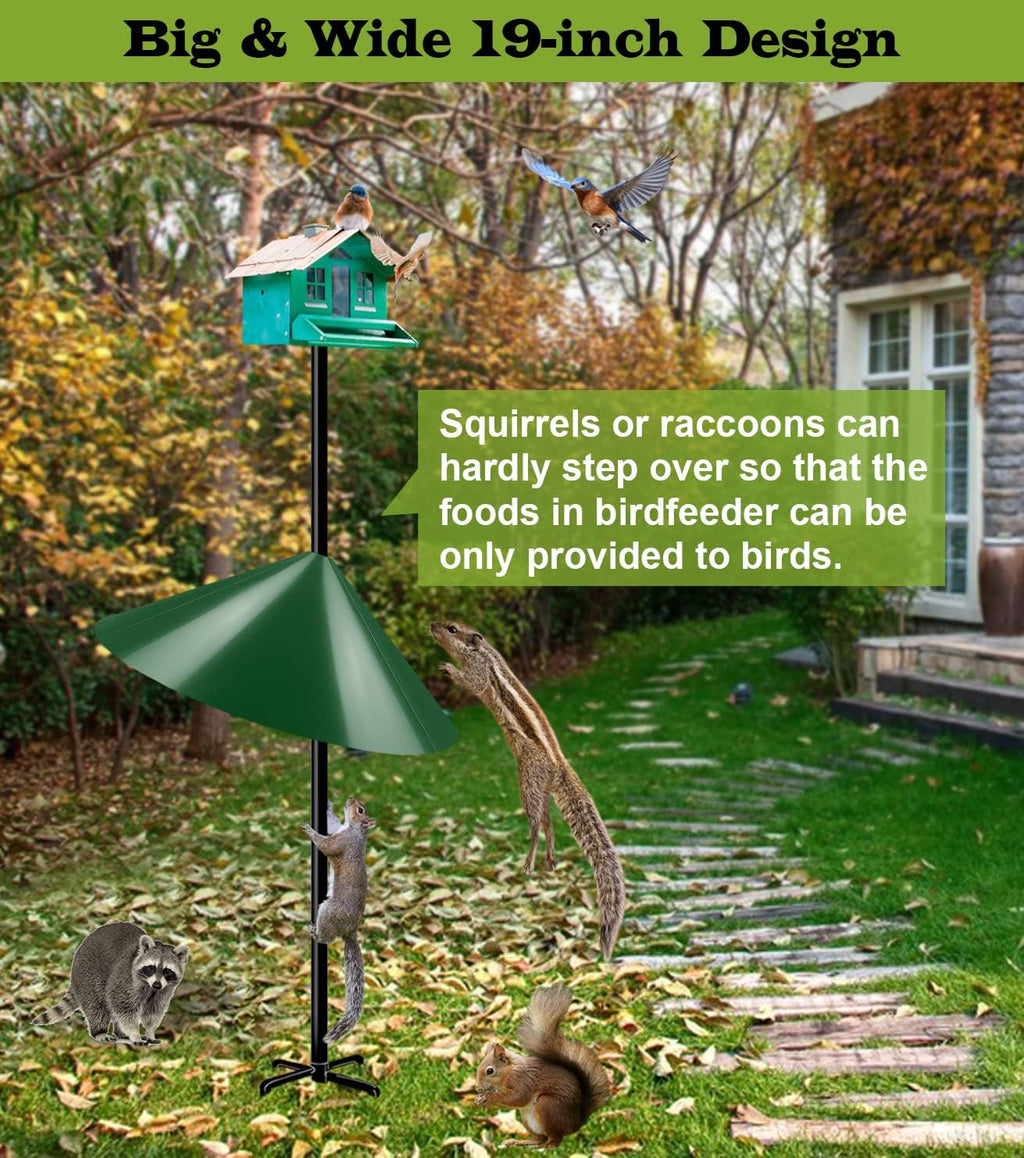 19 Inch Wide Squirrel Baffle for Bird Feeder Pole, Outside Pole Mount Stopper & Bird House Guard for Outdoor