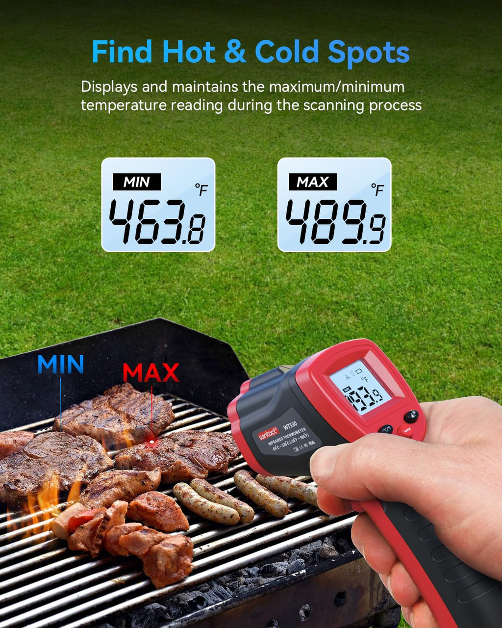 Infrared Thermometer, Digital Surface Temperature Gun -58℉ to 1094℉