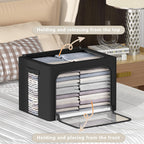 3Pack Frame Storage Box - Clothes Storage Bin Bags Oxford Fabric Foldable Stackable Container Organizer Set with