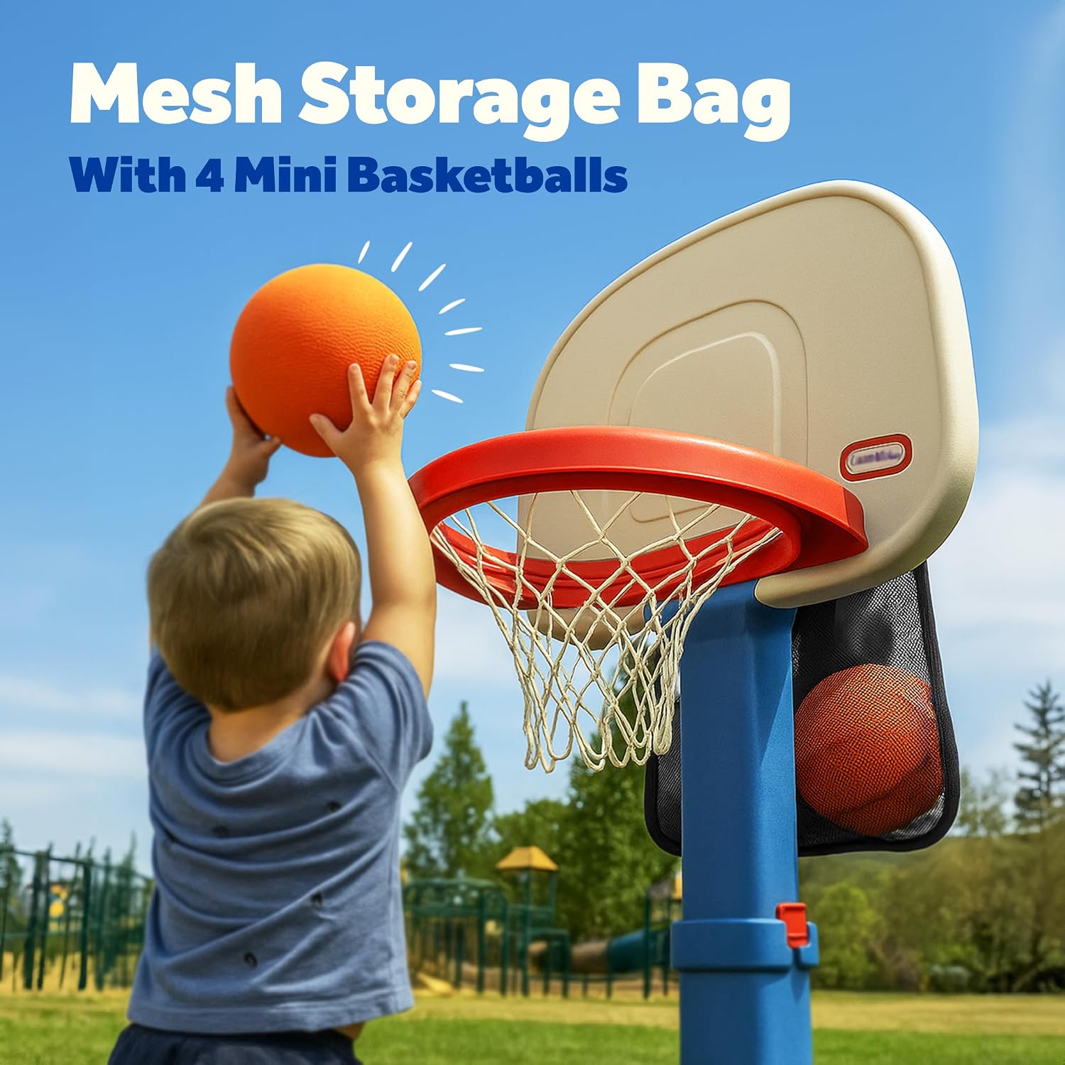 Mini Rubber Basketballs with Pump (7" Inch) Includes Mesh Storage Bag Designed for Little Tikes Basketball Hoop