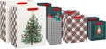 Christmas Gift Bags, Assorted 8-Pack (Nutcracker, Plaid, Tree)