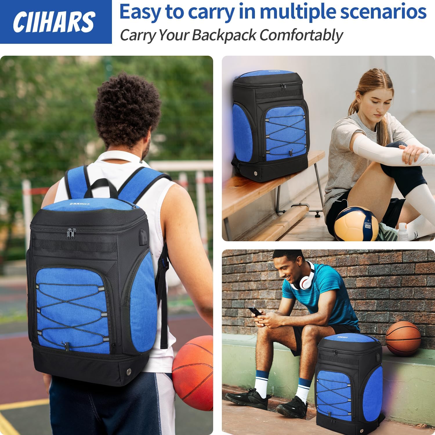 Basketball Backpack Bag Large Sports Bag with Separate Ball holder & Shoes compartment, Best for Basketball