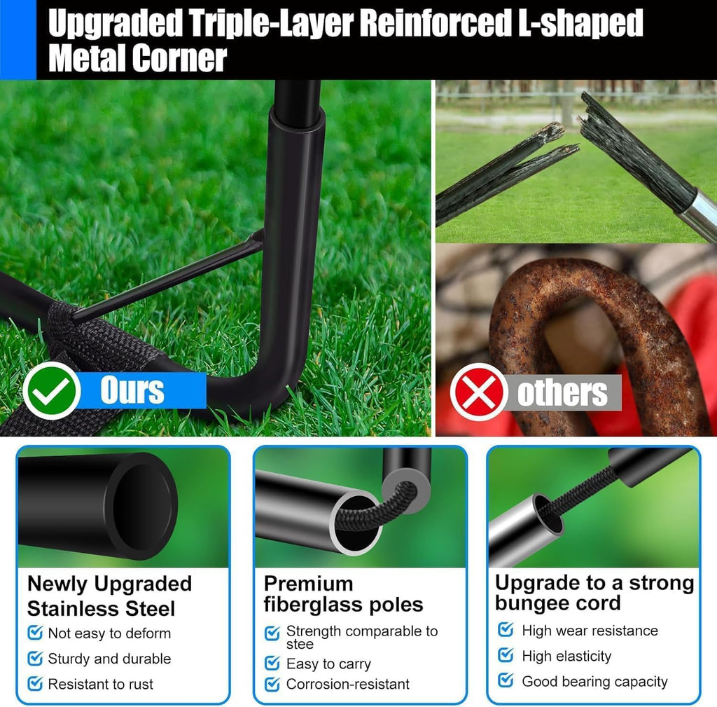Kids Soccer Goals for Backyard Set - 2 Pack of Portable Pop Up Soccer Nets with Ball,Cones,Complete Training