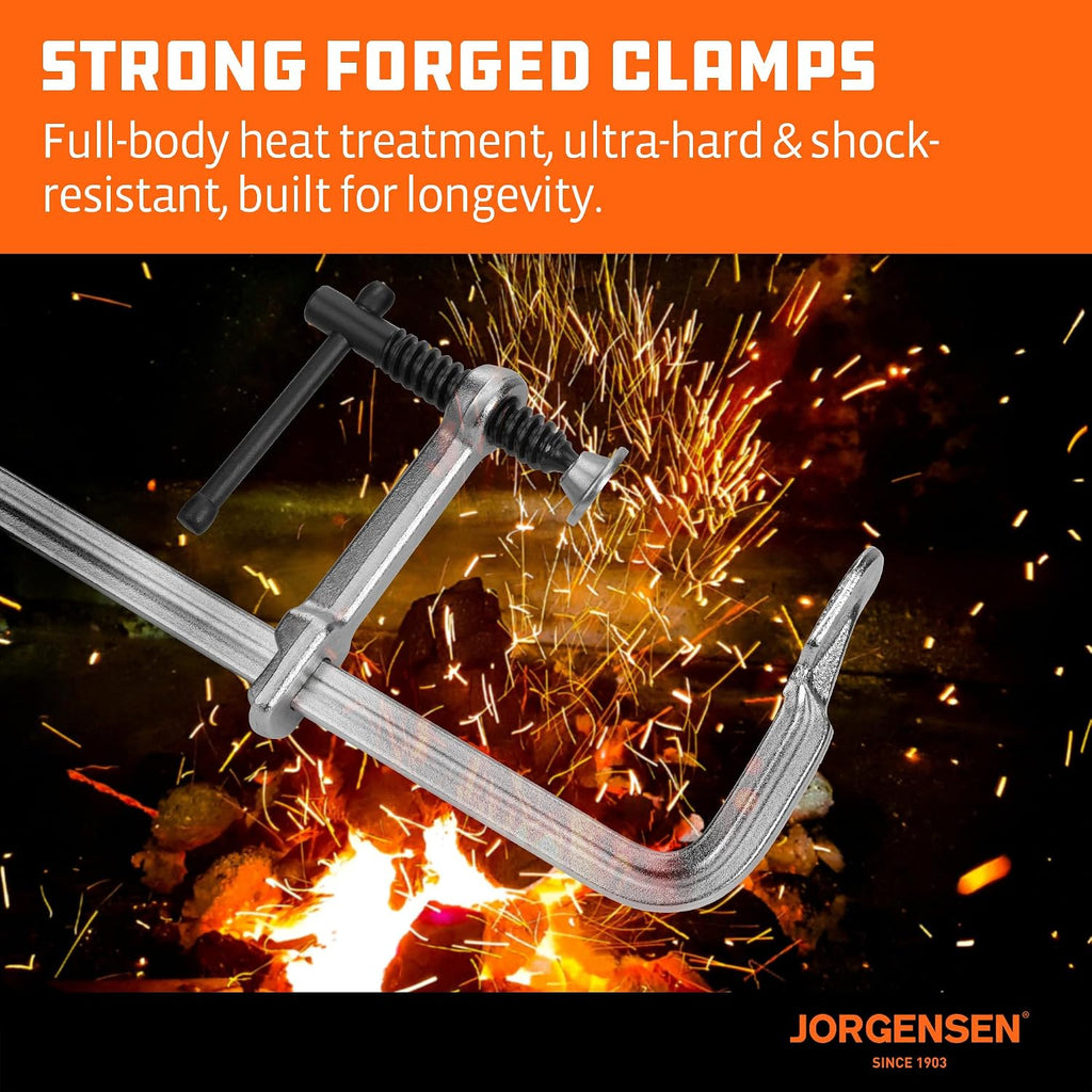 Bar Clamps, 12-Inch Light-duty Drop Forged Steel Bar Clamps for Woodworking and Welding, 2 Pack