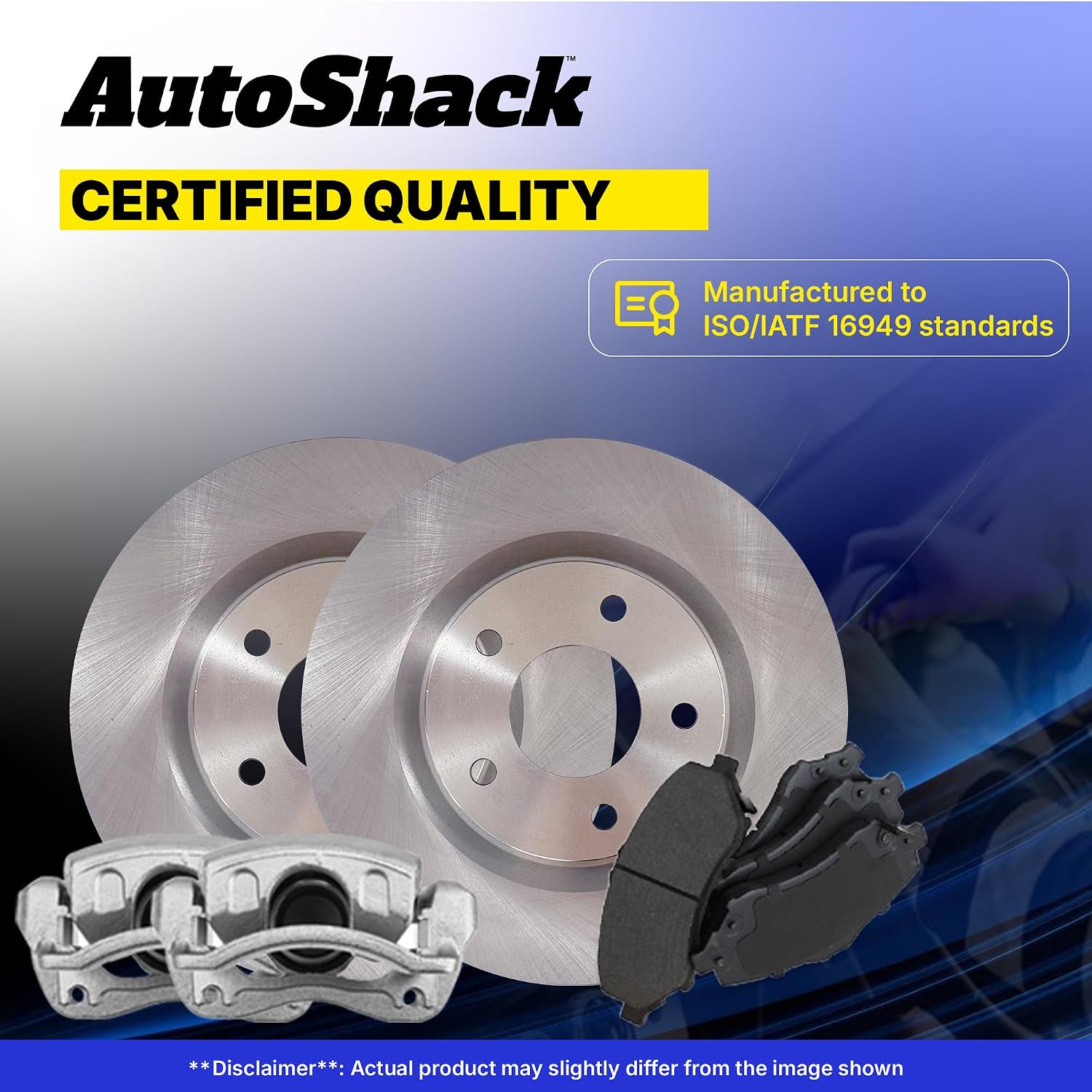 AutoShack Front Brake Rotors Pads & Calipers for Chevy Equinox 2017 | 12.64" (321 mm) Brake Kit, direct-fit