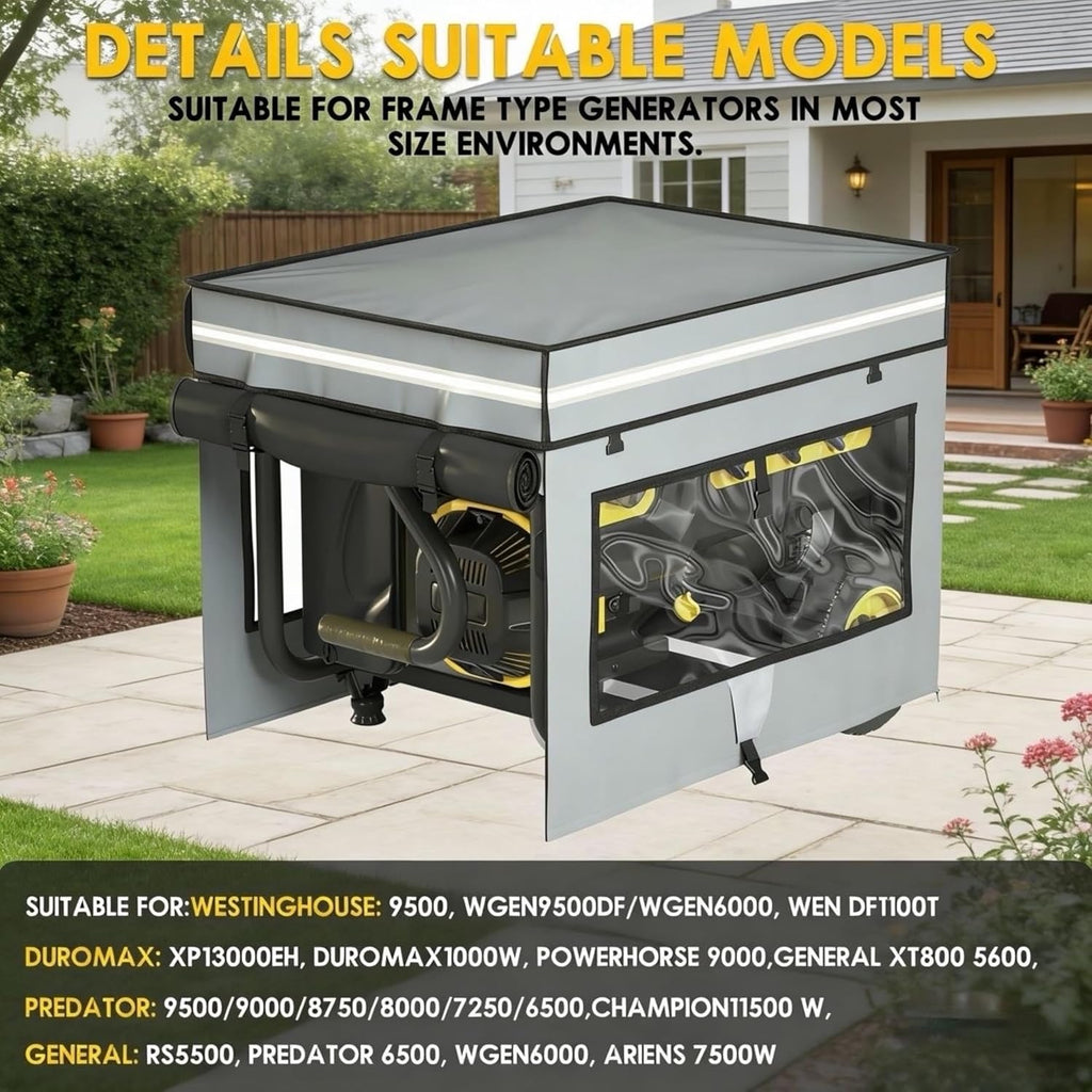 Generator Covers While Running, 32"L x 24"W x 24"H Heavy Duty Waterproof Generator Covers for Outside, Compatible