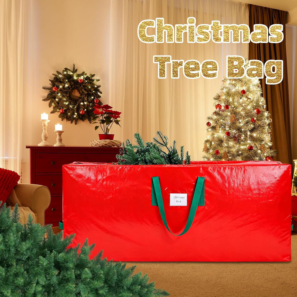 Durable Large Christmas Tree Storage Bag,Fits Up to 9 ft Artificial Trees,Heavy Duty Zipper&Reinforced Handles For